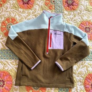 Cotopaxi Olive and Sky Blue Fleece Jacket
